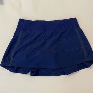 Navy Pace Rival Mid-Rise Tennis Pleated Skirt